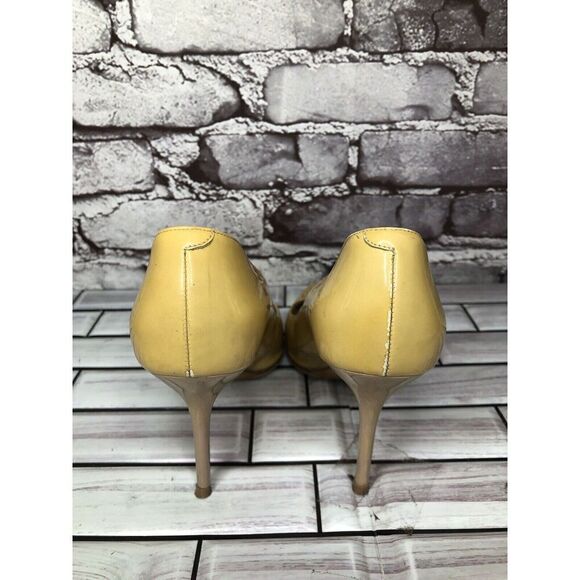 JIMMY CHOO London Yellow Patent Leather Kitten Pumps Heels Women’s Sz 35EU/5M US - Picture 6 of 16